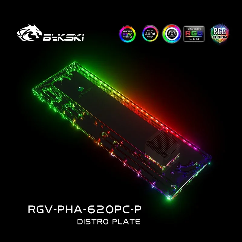 Distro Plate Ddc Pump Combo - Bykski Piastra di distribuzione acrilica/Serbatoio scheda